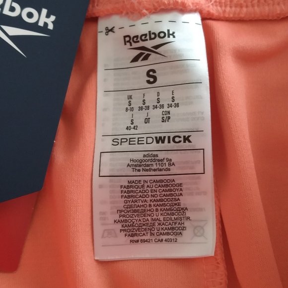 🆕Reebok Women's Training Essentials Workout Knit Poly Shorts,Twisted Coral, NWT - Picture 6 of 8